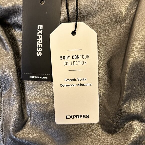 Express Womens Body Contour Metallic Faux Leather Cropped Cami XS NWT $54 - Picture 15 of 16